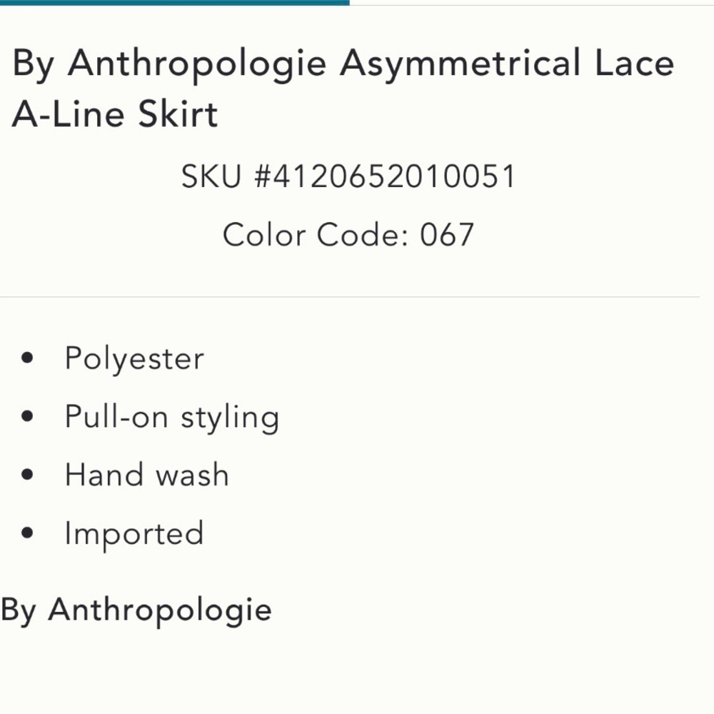 Anthropologie Asymmetrical Lace Skirt - Picture 5 of 9